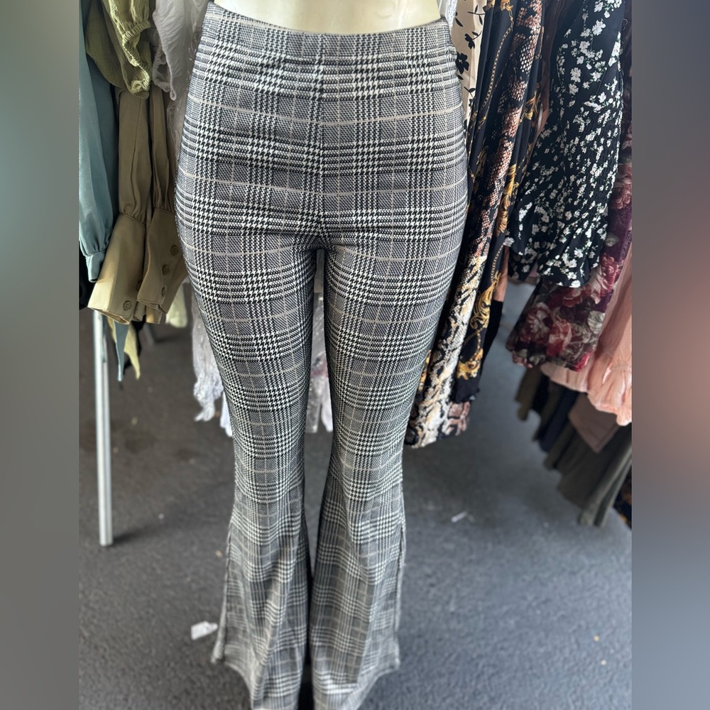 Gingham, buffalo check pattern pants/ bell bottoms by beardance. Checkered pants